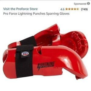 Pro Force Lightning Punches Sparring Gloves Adult Large Red Martial Arts Gear